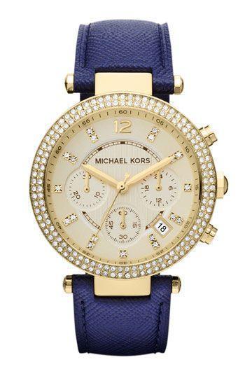 Michael Kors 'Parker' Chronograph Leather Watch