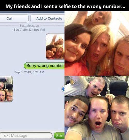 Selfie to the wrong numberâ€¦