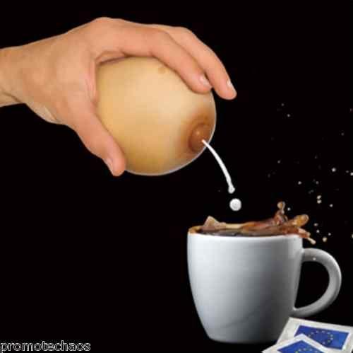 HANDFUL BOOBIE CREAMER Mothers Milk Coffee Tea Funny Gag Gift Nipple P