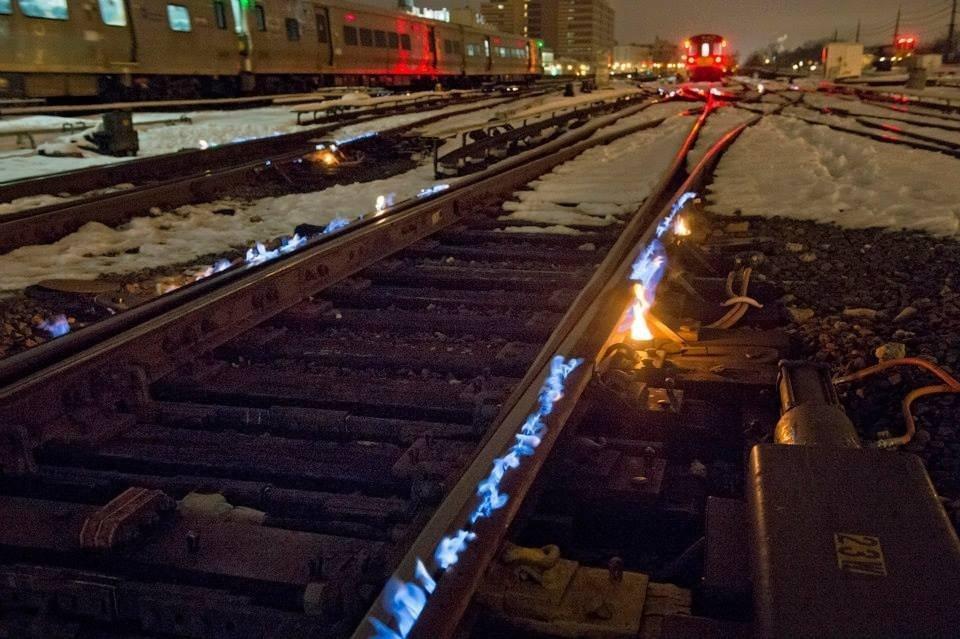 Train track with Blast of Fire