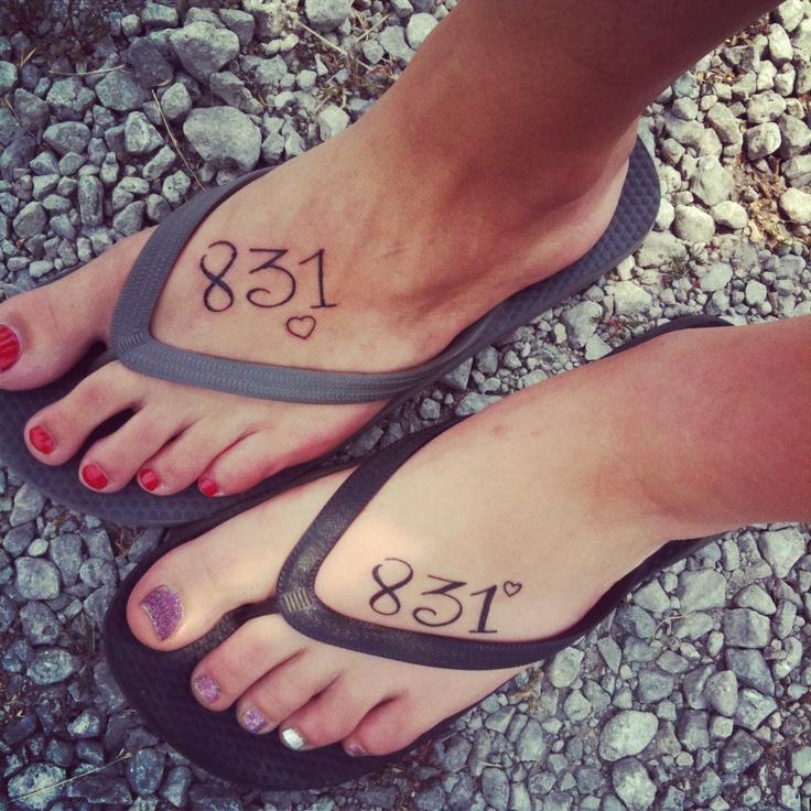 Best Friend tattoos! 831 means I LOVE YOU.. 8 letters, 3 words, 1 mean