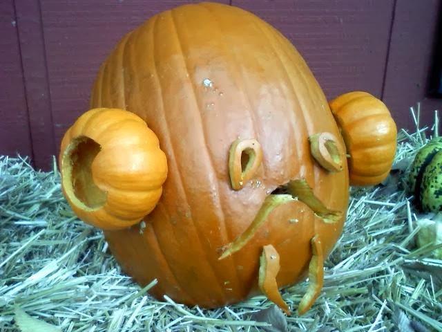 My wife was unimpressed with this year's pumpkin.