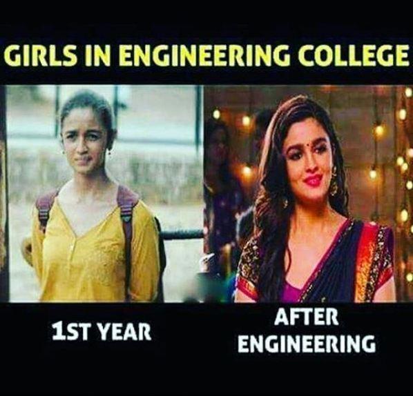 Girls in engineer college