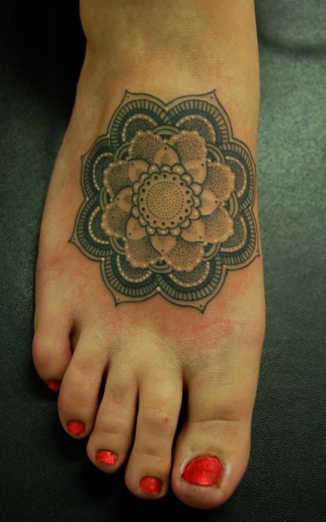 Mandala On Foot tattoo