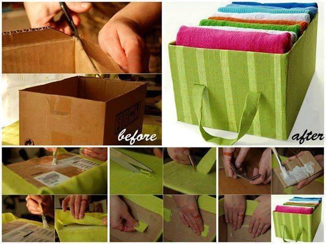 Recycle and Organize Box for Organizing Towels