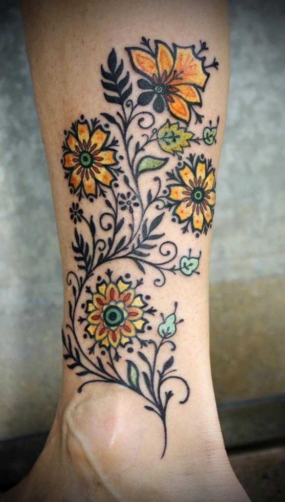 This would be great in white ink! Flowers