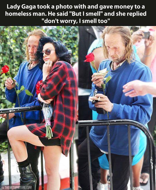 Lady Gaga Attitude towards Poor Homeless Man