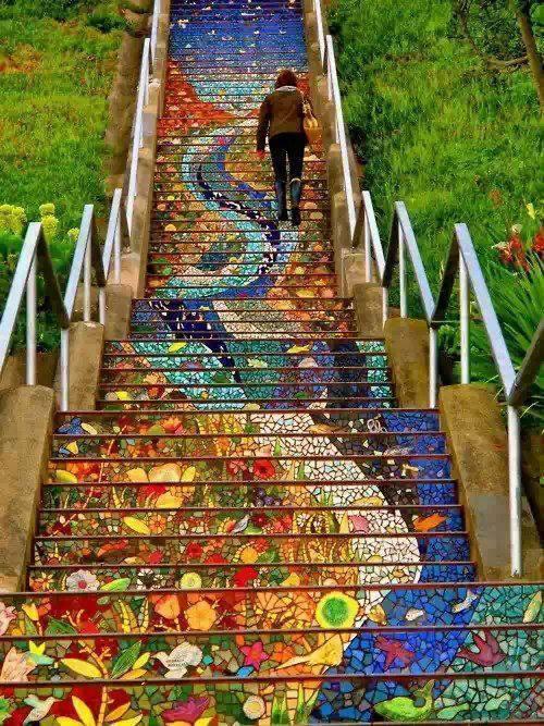 The secret stairs of mosaic, San Francisco