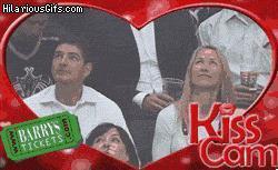 Kiss cam on the wrong couple