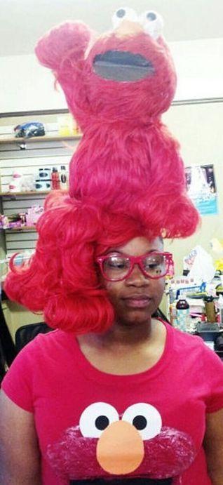 Committed to the Elmo Look FAIL ---- funny pictures hilarious jokes me