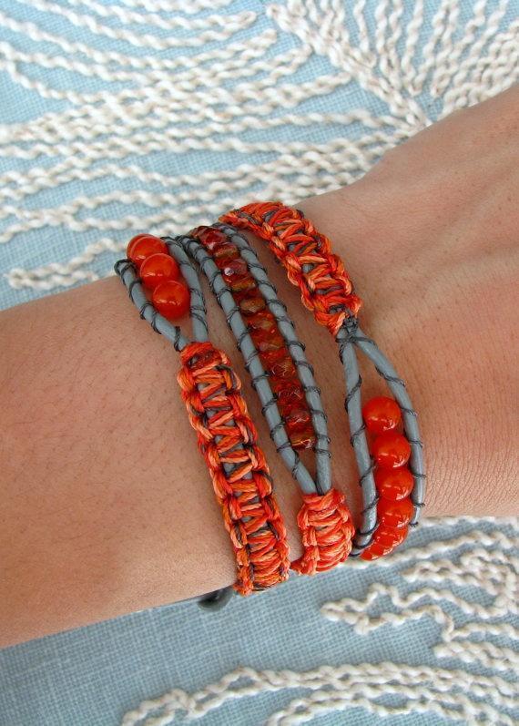 This is different macrame and beaded wrap bracelet