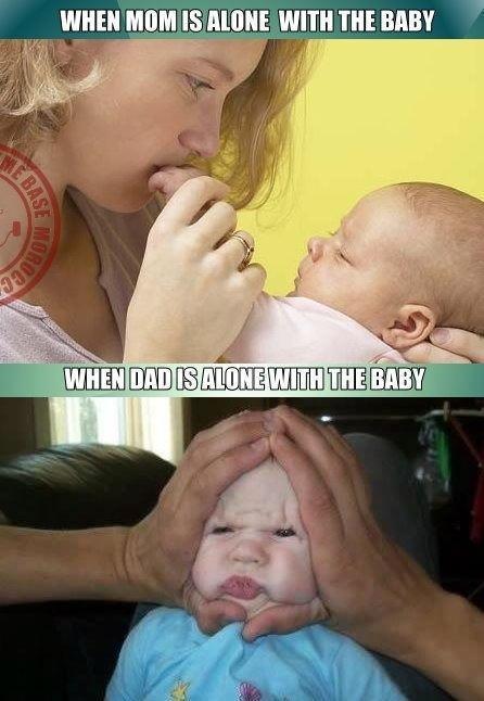 MOM Vs DAD Alone with Baby... LOL