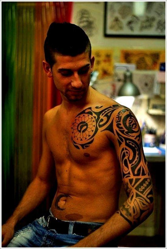 Masculine Maori Tribal Tattoo Designs For Men On Sleeve