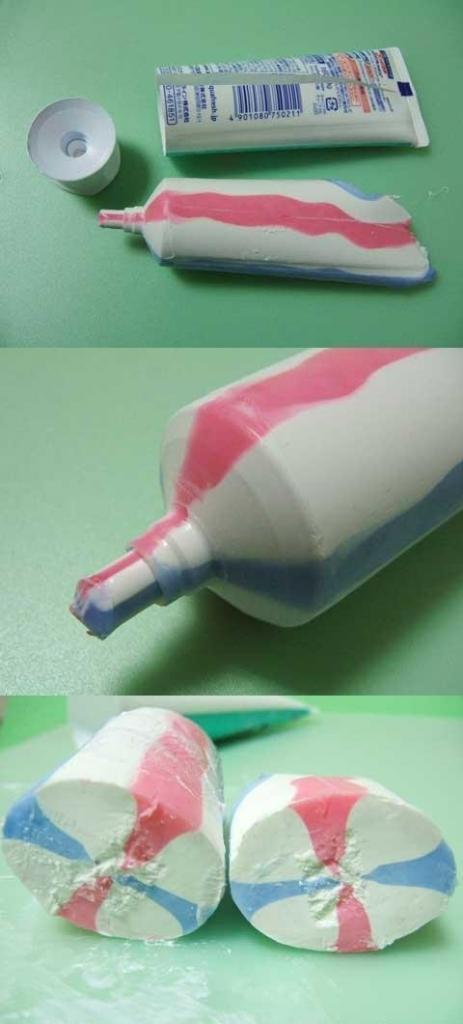 What does the inside of a toothpaste tube look like