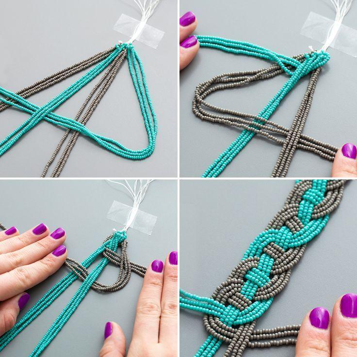 Use beads and jewelry thread to DIY this spring necklace