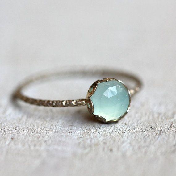 Blue chalcedony gemstone ring by PraxisJewelry on Etsy
