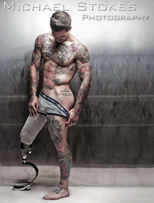 Ex marine who lost his leg and is now an underwear model. Look at thos