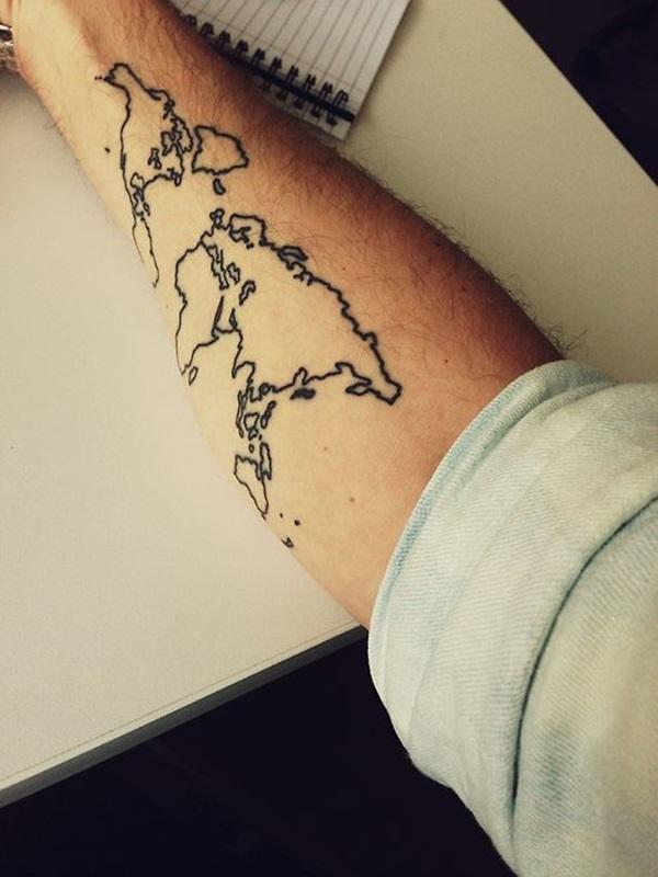 MAp on arm tattoos