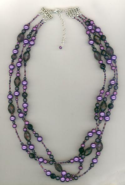 Melinda Jernigan Purple Champagne Beaded Crystal and Pearls