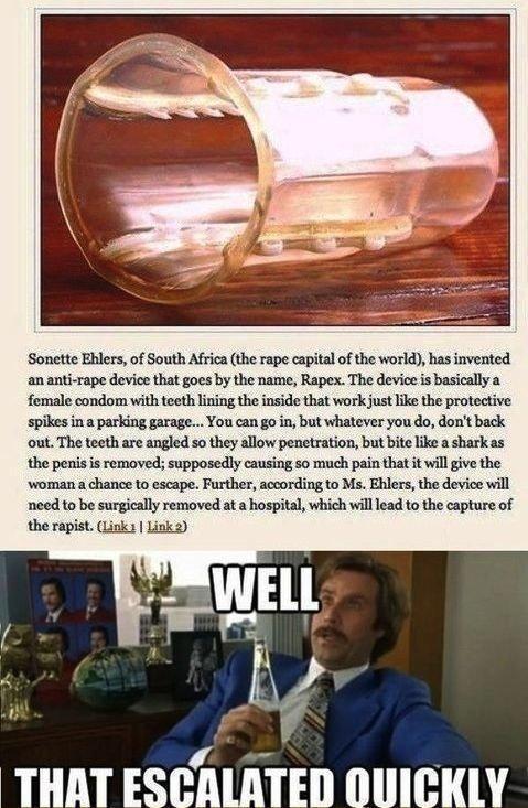 The anti-rape condom