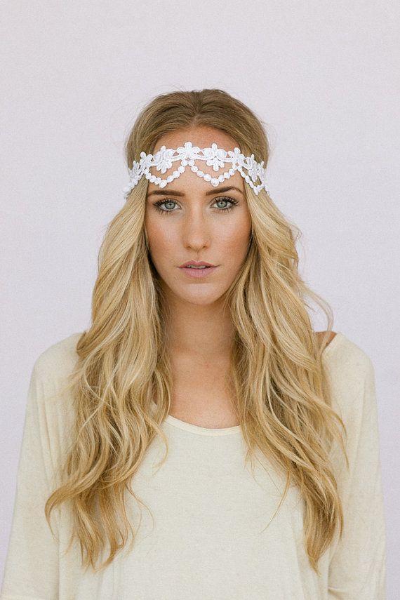 Bridal Headband Scallop Lace Beautiful Scallop Cream Vintage Wedding H