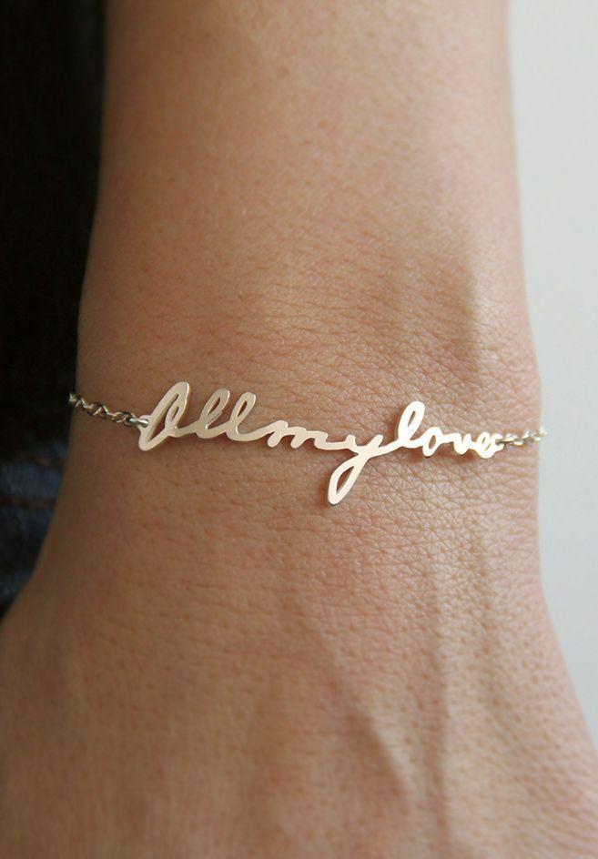 Turn your husbands signature or writing into a bracelet