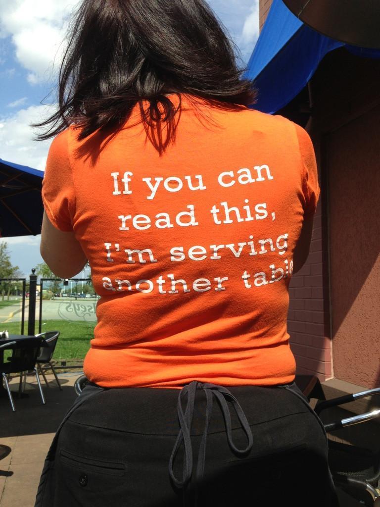 This was our servers shirt.