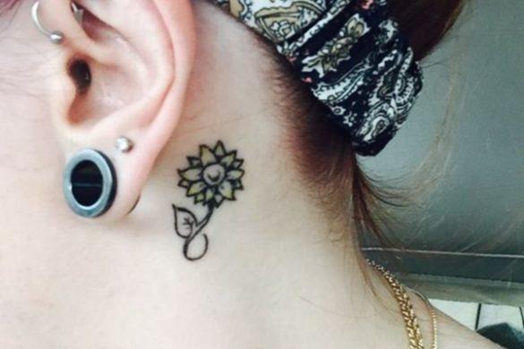 Pretty Behind Ear Tattoos