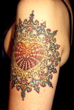Heart mandala tattoo