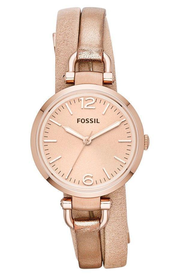 Rose gold fossil watch