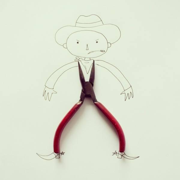 DOODLES MADE WITH EVERYDAY OBJECTS