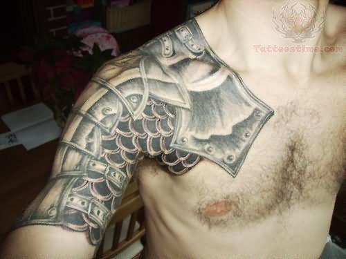 right shoulder armor tattoo for boys