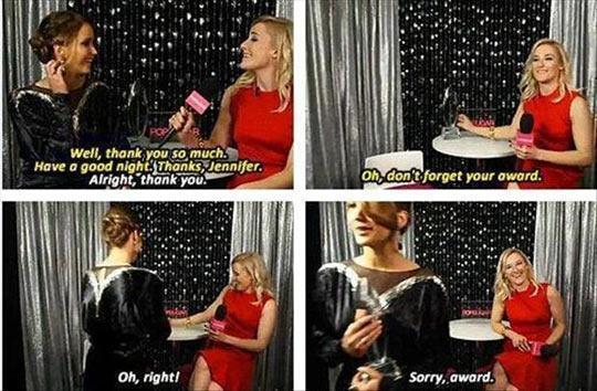 Jennifer Lawrence Forget the Award in a TV Show