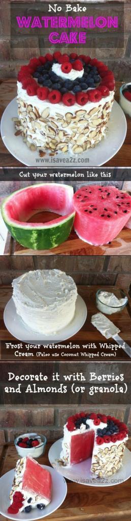No Bake Watermelon Cake
