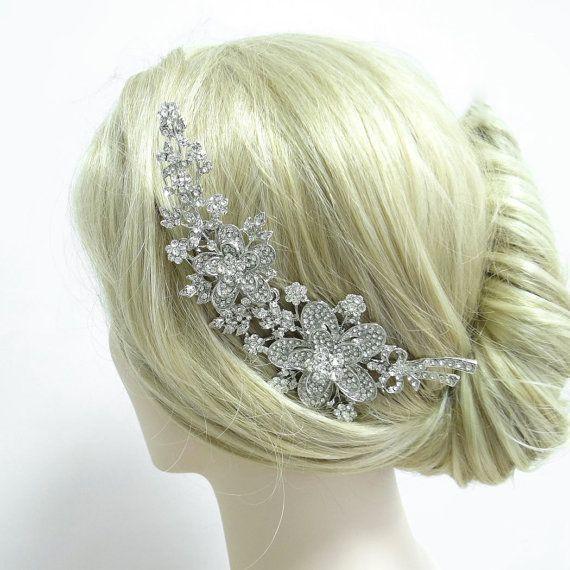 Vintage Inspired Bridal Bow Flower Hair Comb by Voguejewelry4u, $16.99