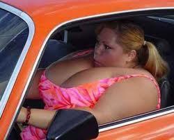 big women in car