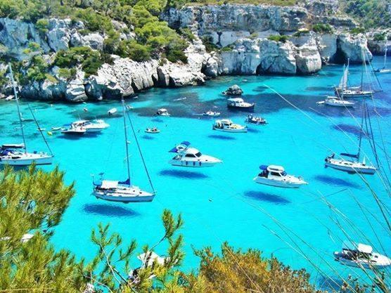 Menorca, Spain. Looks like the boats are flying