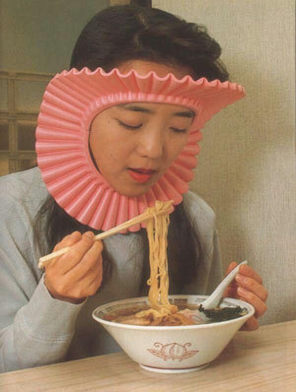 Protects your hair when you eat... because getting food in your hair w