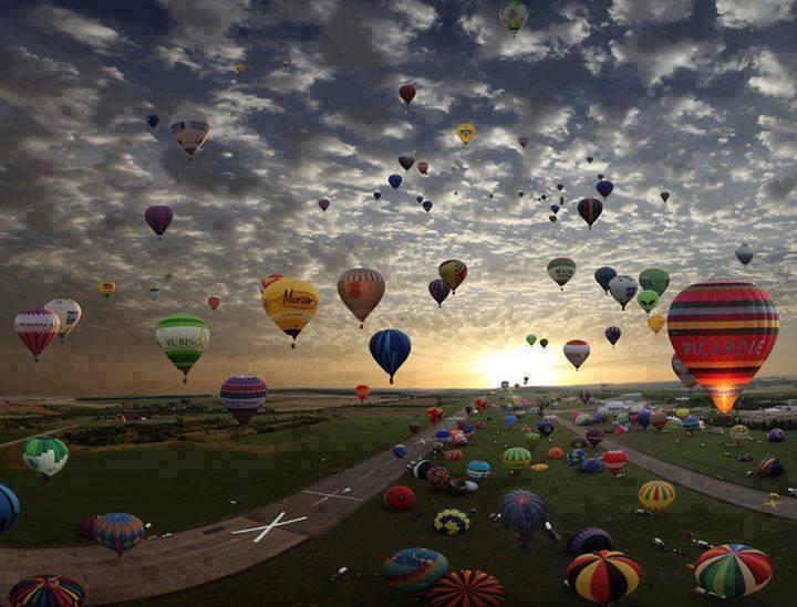 The largest hot-air balloon gathering in the world in Chambley, France