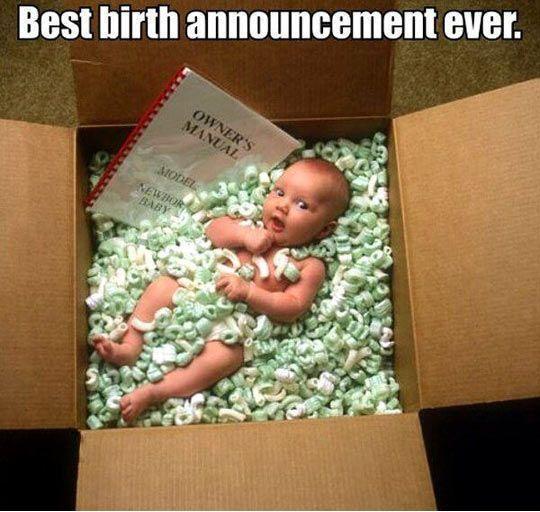 Funny birth announcement
