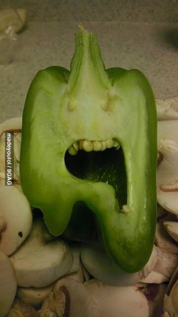 I was cutting a pepper...