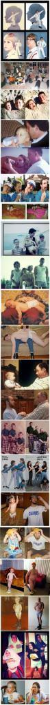Childhood photos recreated! Oh my goodness! This cracks me UP!....too 